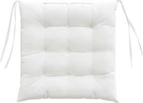 vidaXL Μαξιλάρια καθισμάτων 4 pcs Λευκό 40 x 40 x 6 cm ύφασμα