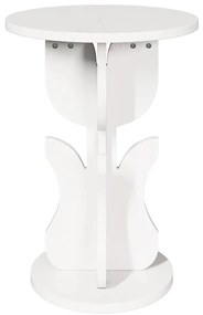 vidaXL Τραπεζάκι Πλευράς Λευκό 39.5 x 39.5 x 53.5 εκ Μασίφ ξύλο πεύκου
