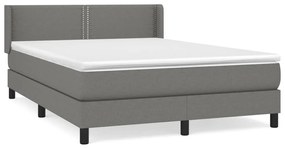 ΚΡΕΒΑΤΙ BOXSPRING ΜΕ ΣΤΡΩΜΑ ΣΚΟΥΡΟ ΓΚΡΙ 140X190 ΕΚ. ΥΦΑΣΜΑΤΙΝΟ 3129626