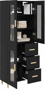 vidaXL Highboard Μαύρη Οξυά 69,5 x 34 x 180 εκ. Επεξεργασμένο ξύλο