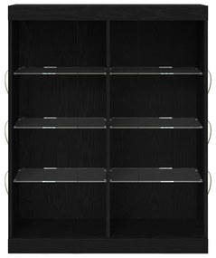 vidaXL Κονσόλα με LED Φώτα Μαύρο Δρυς 41x37x100 εκ