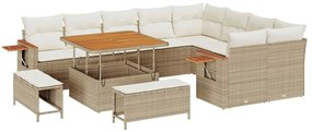 vidaXL Σετ Καναπέ Κήπου 12 pcs μπεζ και κρεμ 100 x 100 x 71 cm