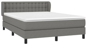 ΚΡΕΒΑΤΙ BOXSPRING ΜΕ ΣΤΡΩΜΑ ΣΚΟΥΡΟ ΓΚΡΙ 140X200 ΕΚ ΥΦΑΣΜΑΤΙΝΟ 3126566