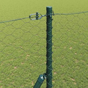 vidaXL Έξιγωνο φράχτη σταθερού εδάφους 100 x 1,5 μ Γκρι Δίχτυ