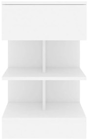 Κομοδίνα 2 τεμ. Λευκά 40 x 35 x 65 εκ. από Μοριοσανίδα - Λευκό