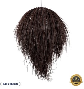 01750 GloboStar® GLOBOSTAR® ARCHIPELAGO 01750 Boho Κρεμαστό Φωτιστικό Οροφής με Ντουί 1 x E27 AC 220-240V IP20 - Καφέ - Μ40 x Π40 x Υ63cm