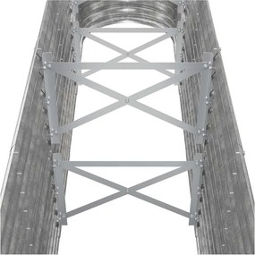vidaXL Ζαρντινιέρα Ασημί 260x40x68 εκ. Γαλβανισμένος χάλυβας