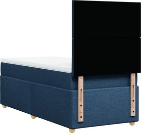 vidaXL Κρεβάτι Boxspring με Στρώμα Μπλε 90x200 εκ.Υφασμάτινο