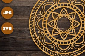 Σετ των 2 Intra απο ξύλο plywood 3mm-4mm πάχος 3D Mandala για Cricut Δίασταση 30x30 cm INTRAFABR-73009020