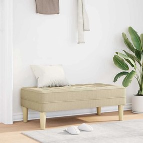 vidaXL παγκάκι με μαξιλάρι Κρεμ 113 x 57 x 39 εκ. ύφασμα