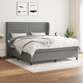 ΚΡΕΒΑΤΙ BOXSPRING ΜΕ ΣΤΡΩΜΑ ΣΚΟΥΡΟ ΓΚΡΙ 180X200 ΕΚ ΥΦΑΣΜΑΤΙΝ 3128062