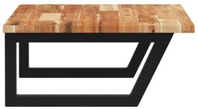 vidaXL Ράφι Νιπτήρα Τοίχου από Ατσάλι / Μασίφ Ξύλο Ακακίας