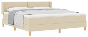 vidaXL Κρεβάτι με Ελατήρια με στρώμα Κρεμ 180 x 200 cm ύφασμα