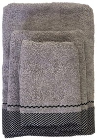 Ariete Casa Σετ Πετσέτες Μπάνιου 2τμχ Γκρεζ Βάρους 550gr/m²