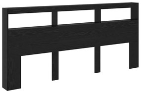 vidaXL Κεφαλάρι Μαύρη Οξυά 220 x 17 x 102 cm Επεξεργασμένο ξύλο