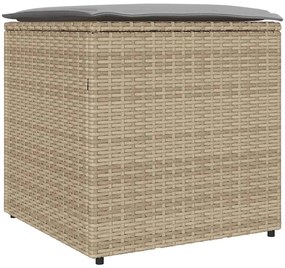 vidaXL Κουτί Μαξιλαριών Μπεζ 50 x 50 x 50 cm συνθετικό ρατάν