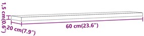 Ράφια Τοίχου 4 τεμ. Artisan Δρυς 60x20x1,5εκ. από Επεξεργ. Ξύλο - Καφέ