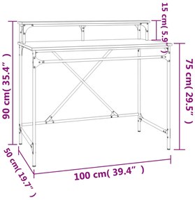 Γραφείο Γκρι Sonoma 100x50x90 εκ. από Επεξεργασμένο Ξύλο - Γκρι