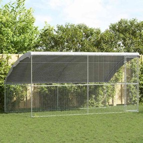 vidaXL Κλουβί για κότες 2 pcs Ασημί 400 x 200 x 200 εκ.