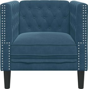 vidaXL Πολυθρόνα Chesterfield Μπλε Βελούδινη
