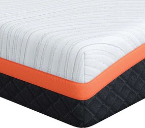 vidaXL Στρώμα Λευκό και Μαύρο 90 x 200 cm Ζακάρ ύφασμα