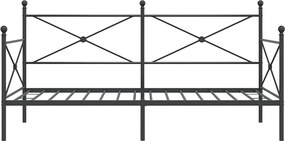 vidaXL Κρεβάτι ημέρας χωρίς στρώμα Μαύρο 107x203 cm Ατσάλι