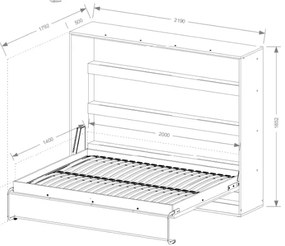 Κρεβάτι τοίχου Aether I -Fusiko-Leuko-140 x 200