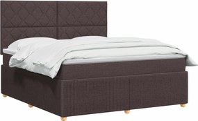 vidaXL Κρεβάτι box spring με στρώμα Σκούρο Καφέ 180 x 200 cm Ύφασμα