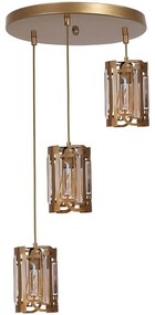 Φωτιστικό Οροφής 534LUN6051 Φ30x80cm 3xE27 40W Gold Opviq
