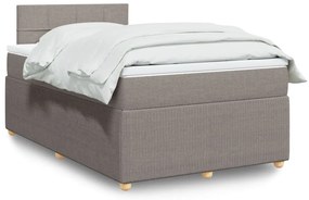 Κρεβάτι Boxspring με Στρώμα Taupe 120x190 εκ. Υφασμάτινο - Μπεζ-Γκρι