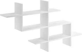 Ραφιέρα τοίχου Halic Megapap χρώμα λευκό 150x22x82εκ.