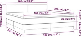 vidaXL Κρεβάτι Boxspring με Στρώμα Taupe 180x200 εκ. Υφασμάτινο