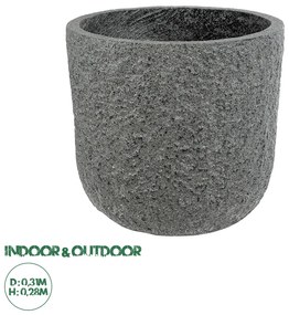 20758 GloboStar® Artificial Garden ERICE 20758 Επιδαπέδιο Πολυεστερικό Τσιμεντένιο Κασπώ Γλάστρα - Flower Pot Γκρι Φ31 x Υ28cm