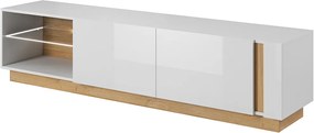 Lh-homefurniture Έπιπλο τηλεόρασης 36146-ARCW-BTV Λευκό+Λευκό High Gloss+Grandson 187,5x45,5x40cm 36146-ARCW-BTV