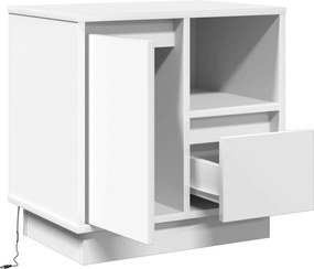 vidaXL Κομοδίνο Λευκό 50 x 34,5 x 50 εκ. Επεξεργασμένο ξύλο