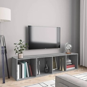 vidaXL Βιβλιοθήκη/Έπιπλο Τηλεόρασης Γκρι sonoma 143x30x36εκ Επεξ. Ξύλο
