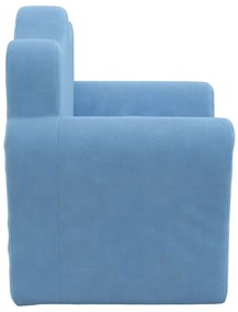 vidaXL Καναπές Παιδικός Μπλε από Μαλακό Βελουτέ Ύφασμα