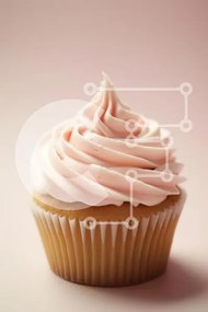 Intra Συλλεκτικό Ξύλινο Παζλ Plywood  4mm - Νόστιμο Cupcake Pink Frosting Σε Ξύλινο Κουτί - Διαστάσεις: 10x10 cm – 25 κομμάτια