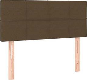 vidaXL Κρεβάτι Boxspring με Στρώμα Σκούρο Καφέ 120x200 εκ. Υφασμάτινο