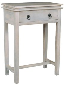 MAISON CONSOLE Έπιπλο Κονσόλα 1 Συρτάρι, Ξύλο Mango Antique Άσπρο 60x34x80cm