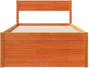 vidaXL Σκελετός Κρεβ. Χωρίς Στρώμα Καφέ Κεριού 90x200 εκ Μασίφ Πεύκο