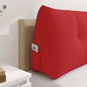 vidaXL Μαξιλάρι Πλάτης Κόκκινο 140 x 24 x 50 εκ ύφασμα