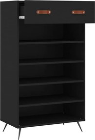 vidaXL Παπουτσοθήκη Μαύρη 60 x 35 x 105 εκ. από Επεξεργασμένο Ξύλο