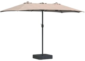 vidaXL Ομπρέλα Κήπου Taupe 385 x 209 x 244 εκατοστά ύφασμα