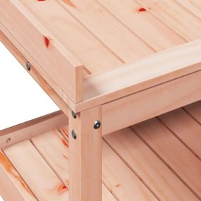 Τραπέζι Κηπουρικής με Ράφια 82,5x45x86,5 εκ. Μασίφ Ψευδότσουγκα - Καφέ