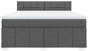 vidaXL Κρεβάτι Boxspring με Στρώμα Σκούρο Γκρι 180x200 εκ Υφασμάτιν