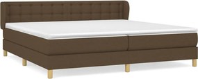 vidaXL Κρεβάτι Boxspring με Στρώμα Σκούρο Καφέ 200x200 εκ. Υφασμάτινο