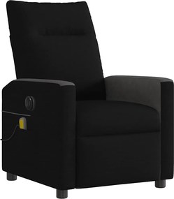 vidaXL Πολυθρόνα Μασάζ Ηλεκ. Ανακλινόμενη Μαύρη Υφασμάτινη