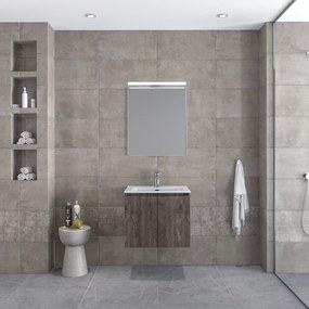Royal Bath Madrid 60 Grey-2 - Έπιπλο Μπάνιου Με Νιπτήρα &amp; Καθρέπτη