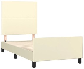 vidaXL Πλαίσιο Κρεβατιού με Κεφαλάρι Κρεμ 80x200 εκ. Συνθετικό Δέρμα